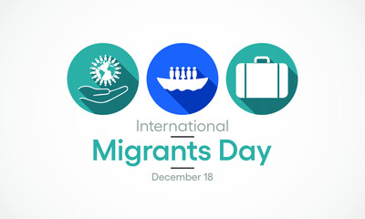 Vector illustration on the theme of International Migrants day observed each year on December 18th across the globe.