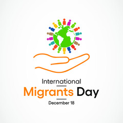 Vector illustration on the theme of International Migrants day observed each year on December 18th across the globe.