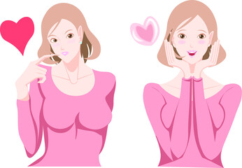 女性　表情　２