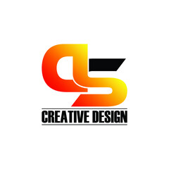 Letter DS simple logo design vector