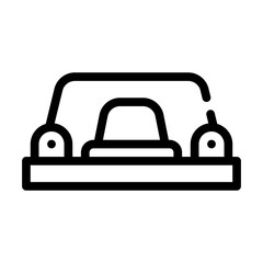 red button line icon vector black illustration