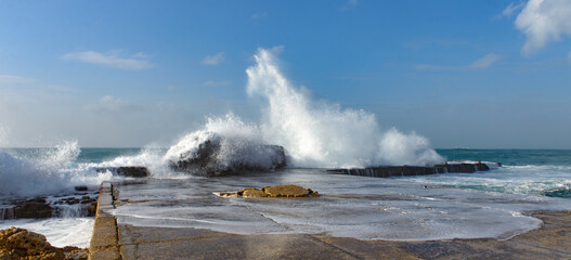 stormy sea shore