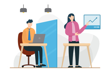 New normal at Office Illustration