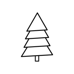 Fototapeta premium Fir Christmas tree flat line icon. Vector thin sign of evergreen plant, ecology logo. Nature illustration, forest symbol.