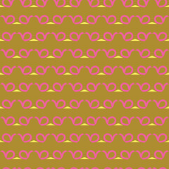 Vector seamless pattern texture background with geometric shapes, colored in brown, pink, yellow colors.