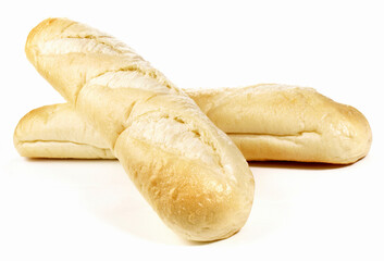 French Baguette to Crisp Up on white Background - Isolated
