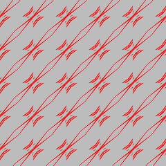 Vector seamless pattern texture background with geometric shapes, colored in grey, red colors.