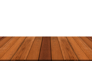 Wood table or wood floor on white background.