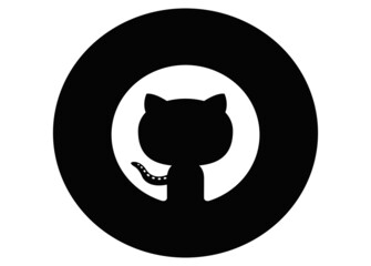 github vector icon in circle for apps and web