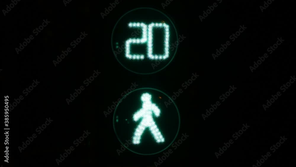 Aufkleber traffic light with timer. walking green man. enable signal
