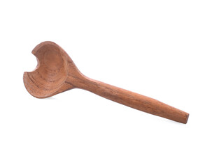 Wood or wooden spoon isolated on White background