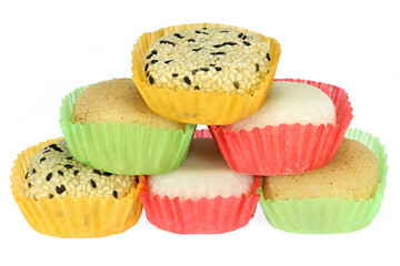 Taiwanese glutinous rice cakes isolated on white background