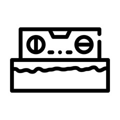 building level line icon vector black illustration