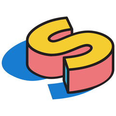 Alphabet having 3d effect