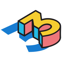 
Numeric letter having 3d effect, 3d