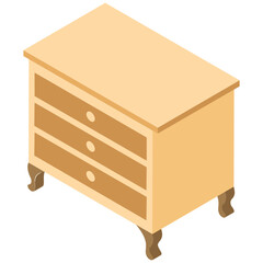 
A wooden chest of drawers to store files and other things
