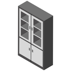 
Wooden crockery unit flat design icon 
