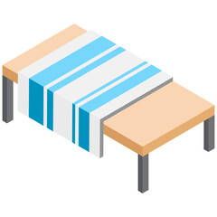 
An icon vector design of wooden dining table with table mat
