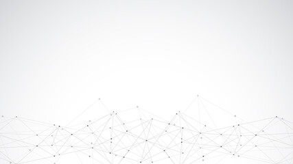 Abstract polygonal background with connecting dots and lines. Global network connection, digital technology and communication concept.