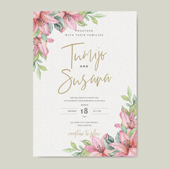 Watercolor floral wedding card