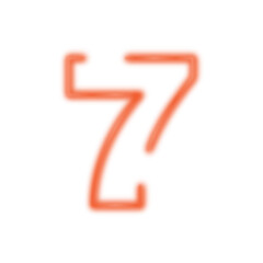 
Neon seven havig outline 
