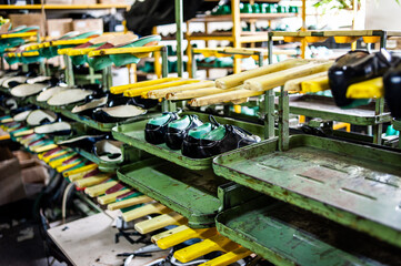 At a factory for the manufacture of leather shoes