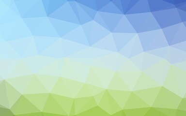 Fototapeta premium Light Blue, Green vector polygonal background.