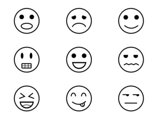 Circle Of Emojis Showing different emotions-Vector illustration.