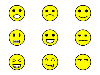 Circle Of Emojis Showing different emotions-Vector illustration.