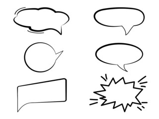 Hand drawn speech bubbles style.