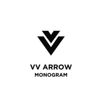 arrow monogram initial letter vv vector logo icon illustration design 