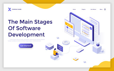 Isometric Vector Landing Page