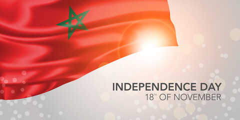 Morocco happy independence day vector banner, greeting cardn