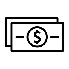 Cash icon design. money outline vector design.