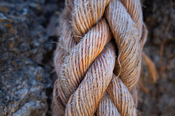 old sea rope close up