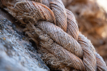old sea rope close up