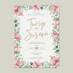 Watercolor floral wedding card