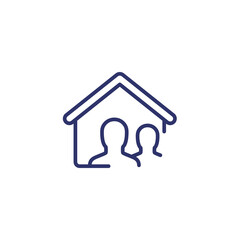 tenants line icon on white