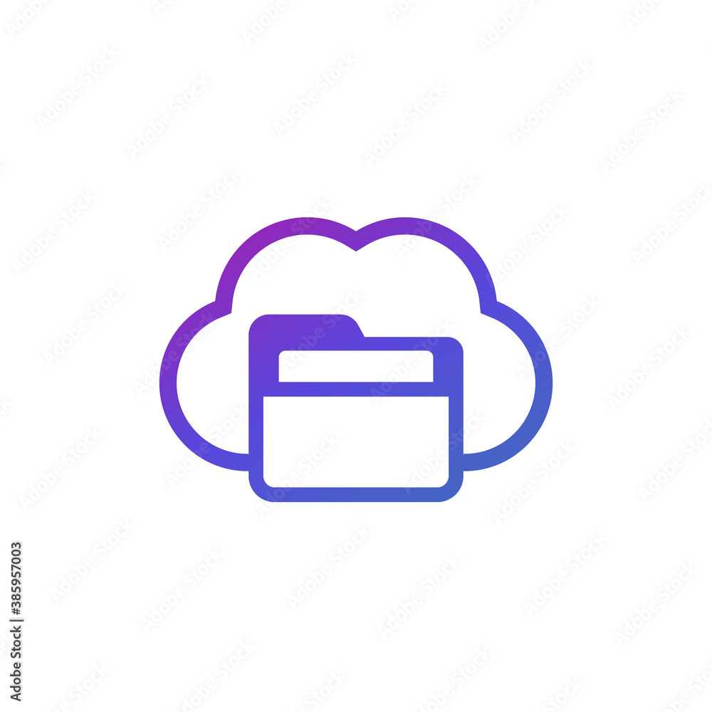Poster cloud folder icon for web and apps