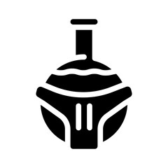 flask with liquid glyph icon vector illustration