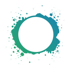 modern circle frame blue and splash vector design