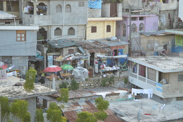 The poor city of Port Au Prince in Haiti after the destruction of the Earthquake