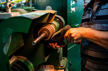 Factory for the production of high quality leather shoes