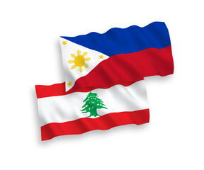 Flags of Lebanon and Philippines on a white background