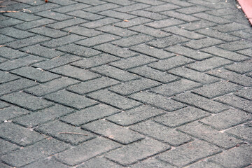 
decorative stone pavement road in the park