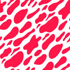Seamless vector red spots pattern. Chaotic paint drops background for fabric, textile, cover, wrapping etc. 10 eps design.
