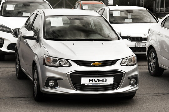 Kiev, Ukraine - May 19, 2020: Chevrolet Aveo car. Car for sale. Automotive advertising. Wallpaper