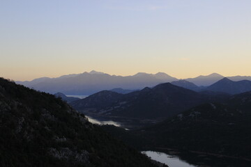 Fototapeta premium sunset in the mountains