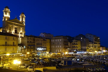 port of bastia by night 