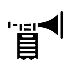trumpet fanfare glyph icon vector black illustration